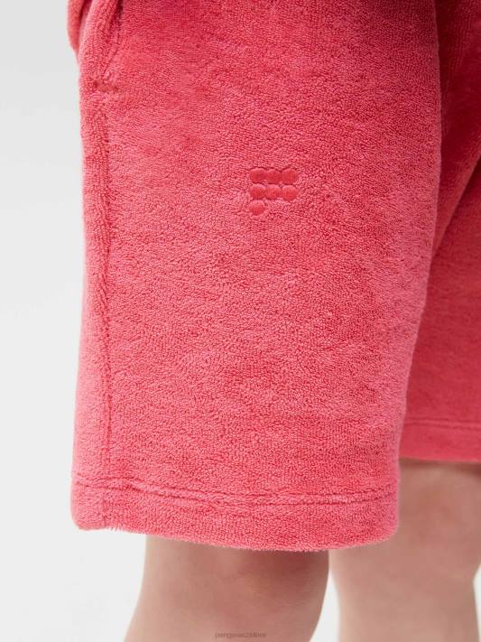 šortky na ručníky R6FH615 lotosově růžové oblečení Pangaia děti