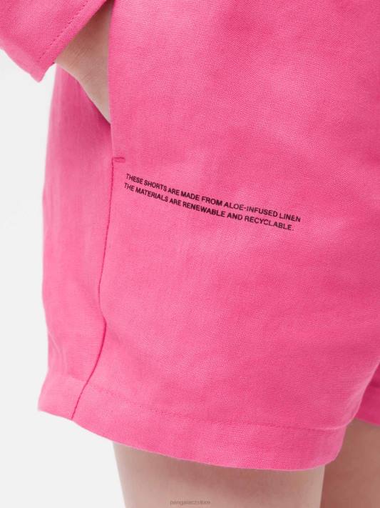 plátěné šortky z aloe R6FH609 plameňák růžový oblečení Pangaia děti