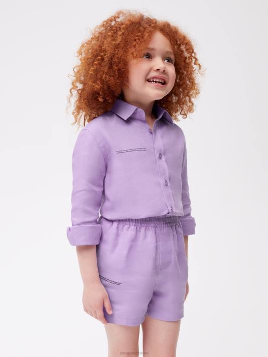 plátěné šortky z aloe R6FH614 orchidej fialová oblečení Pangaia děti