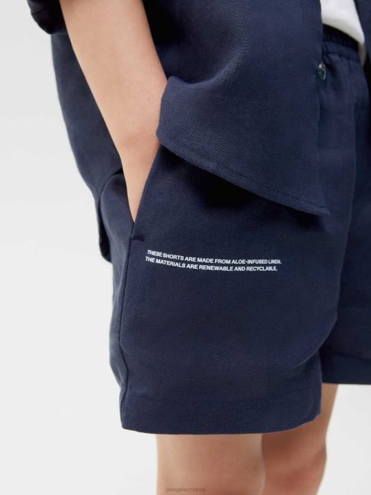 plátěné šortky z aloe R6FH623 námořnická modrá oblečení Pangaia děti