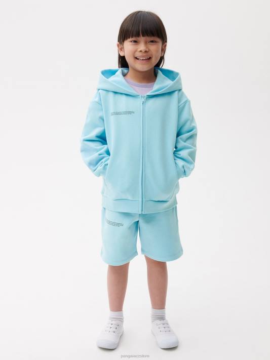 Mikina s kapucí 365 na zip R6FH552 nebeská modrá oblečení Pangaia děti