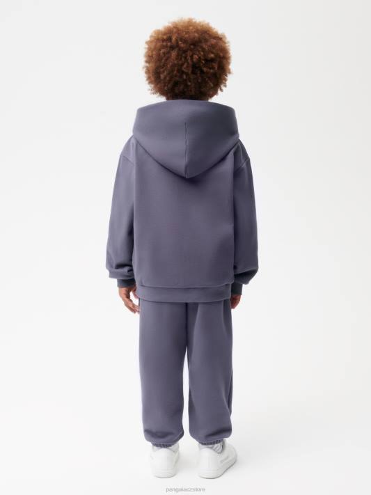 Mikina s kapucí 365 na zip R6FH553 břidlicově modrá oblečení Pangaia děti