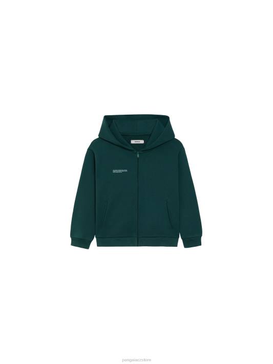 Mikina s kapucí 365 na zip R6FH558 olistění zelené oblečení Pangaia děti