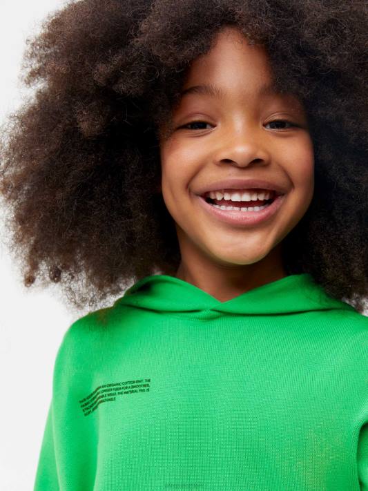 mikina s kapucí z organické bavlny R6FH541 nefritově zelená oblečení Pangaia děti