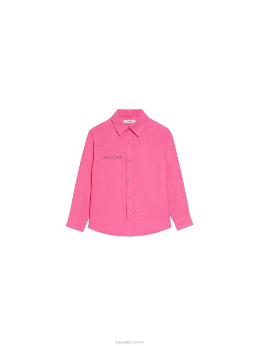 aloe lněná košile s dlouhým rukávem R6FH583 plameňák růžový oblečení Pangaia děti