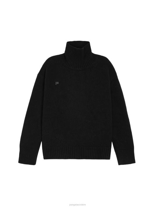 Recyklovaný kašmírový robustní rolák R6FH510 Černá oblečení Pangaia muži