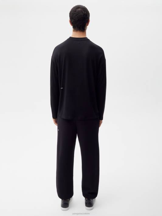 čisté tričko s dlouhým rukávem z c-fiber R6FH517 Černá oblečení Pangaia muži