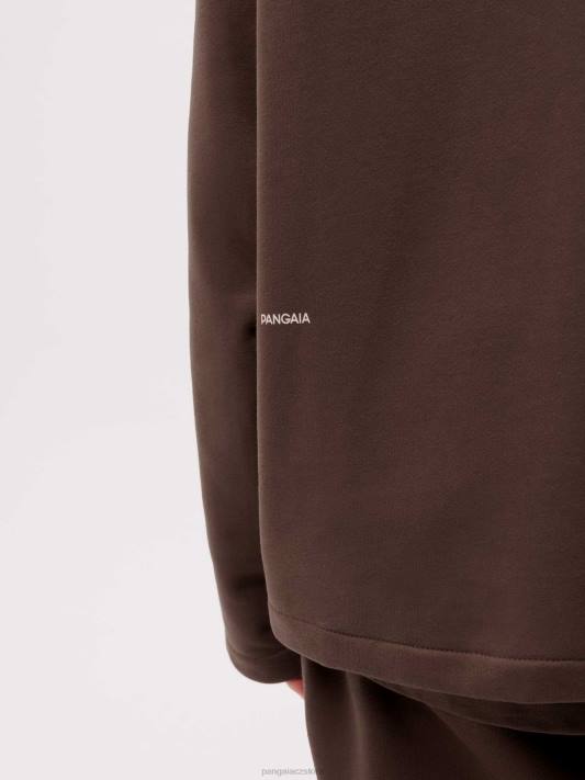 mikina pprmint s polovičním zipem R6FH511 kaštanově hnědá oblečení Pangaia muži