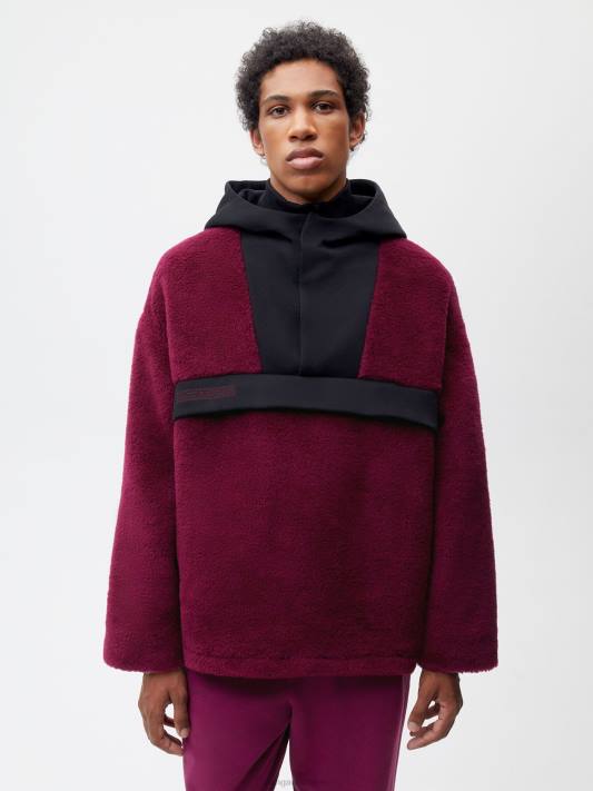 bunda s polovičním zipem z recyklované vlny R6FH449 švestkově fialová oblečení Pangaia ženy