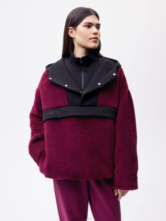 bunda s polovičním zipem z recyklované vlny R6FH449 švestkově fialová oblečení Pangaia ženy