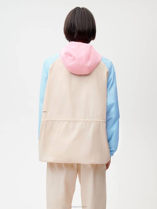 bunda z recyklovaného nylonu v barevném bloku R6FH474 písek oblečení Pangaia ženy