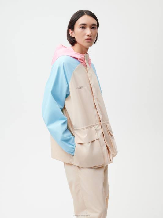 bunda z recyklovaného nylonu v barevném bloku R6FH474 písek oblečení Pangaia ženy