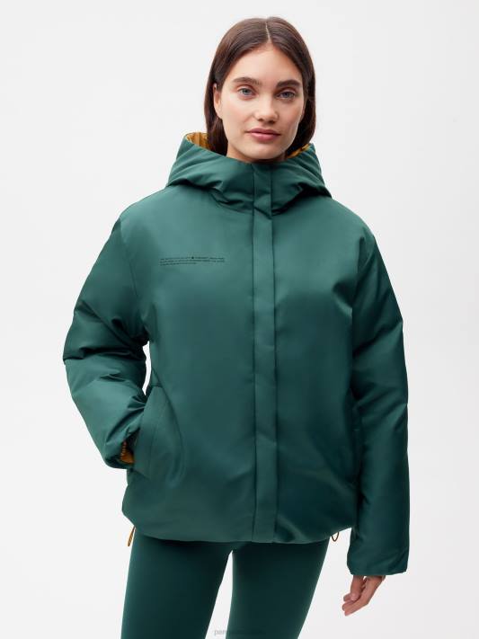 flwrdwn oboustranná bunda R6FH461 olistění zelené/měděně hnědé oblečení Pangaia ženy