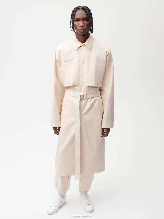 trenčkot z organické bavlny R6FH464 písek oblečení Pangaia ženy