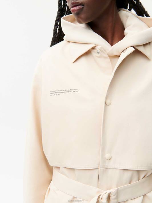 trenčkot z organické bavlny R6FH464 písek oblečení Pangaia ženy