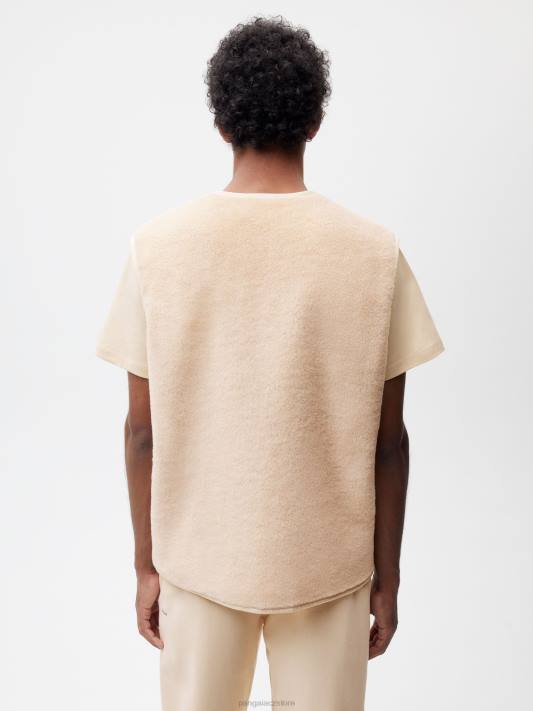 vesta z recyklované vlny R6FH444 písek oblečení Pangaia ženy