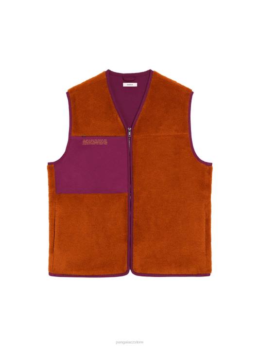 vesta z recyklované vlny R6FH457 skořicový pomeranč oblečení Pangaia ženy