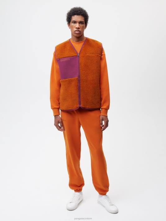 vesta z recyklované vlny R6FH457 skořicový pomeranč oblečení Pangaia ženy