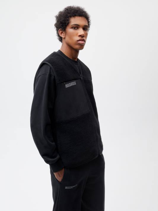 vesta z recyklované vlny R6FH485 Černá oblečení Pangaia ženy