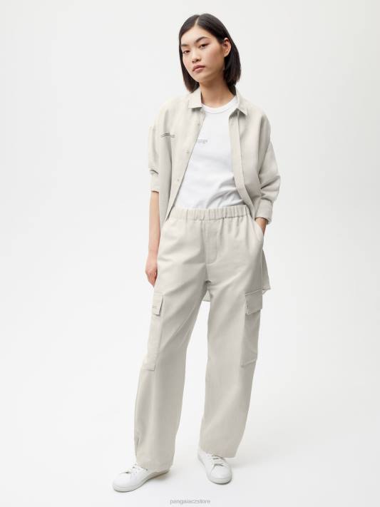 Cargo kalhoty ze směsi organické bavlny R6FH387 vápenec oblečení Pangaia ženy