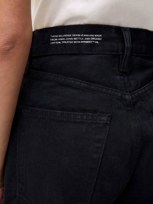 kopřivová džínovina high-rise džíny R6FH377 Černá oblečení Pangaia ženy