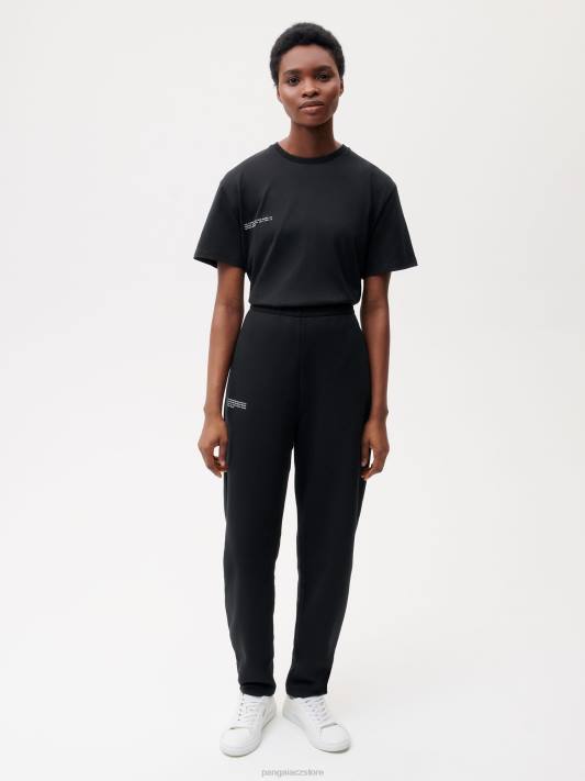 zužující se tepláky z recyklované bavlny R6FH345 Černá oblečení Pangaia ženy