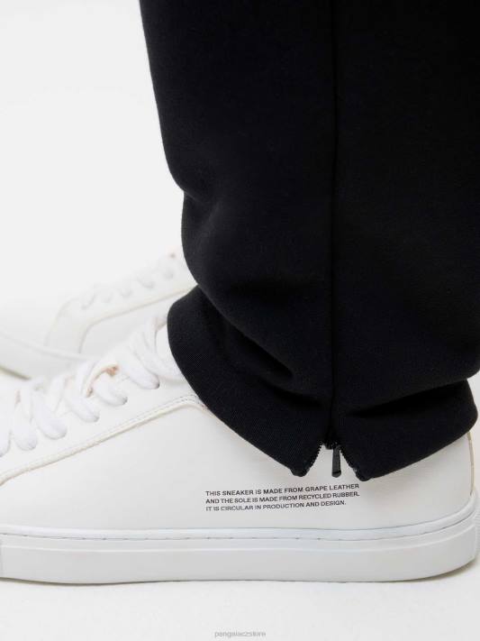 zužující se tepláky z recyklované bavlny R6FH345 Černá oblečení Pangaia ženy