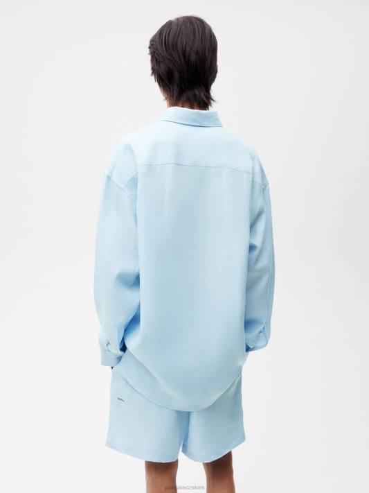 aloe plátěná košile s límečkem s dlouhým rukávem R6FH395 dětská modrá oblečení Pangaia ženy