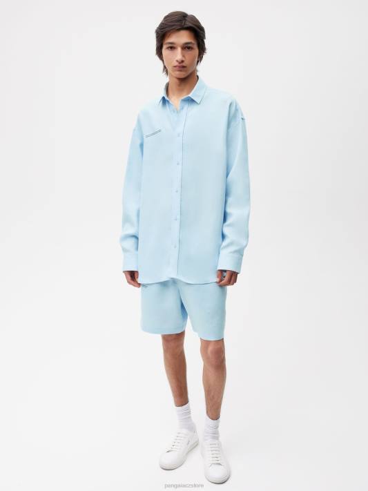 aloe plátěná košile s límečkem s dlouhým rukávem R6FH395 dětská modrá oblečení Pangaia ženy