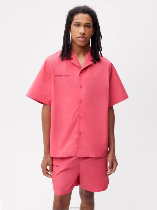 popelínová košile s krátkým rukávem z organické bavlny R6FH402 lotosově růžové oblečení Pangaia ženy