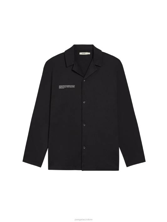 pyžamová košile z organické bavlny s c-vláknem R6FH431 Černá oblečení Pangaia ženy