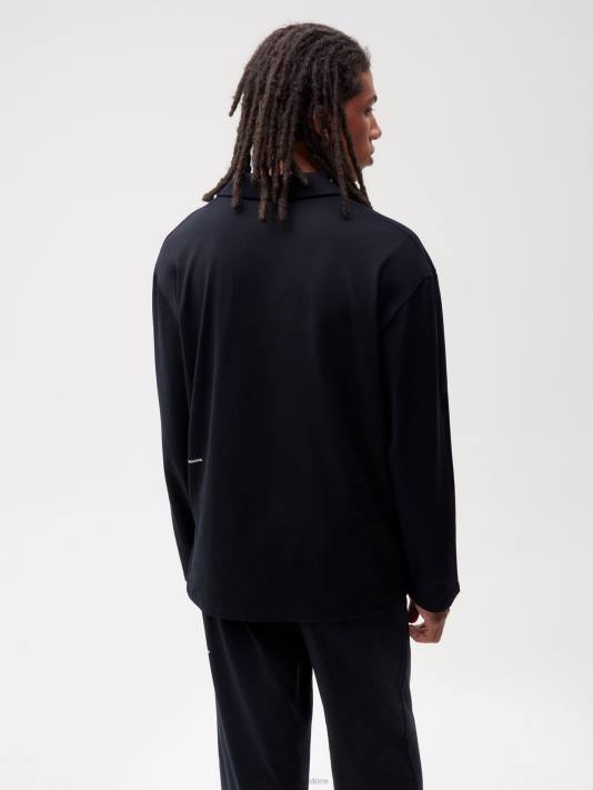 pyžamová košile z organické bavlny s c-vláknem R6FH431 Černá oblečení Pangaia ženy