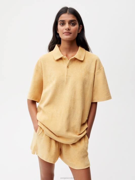 ručníkové polo tričko R6FH401 tmavý písek oblečení Pangaia ženy