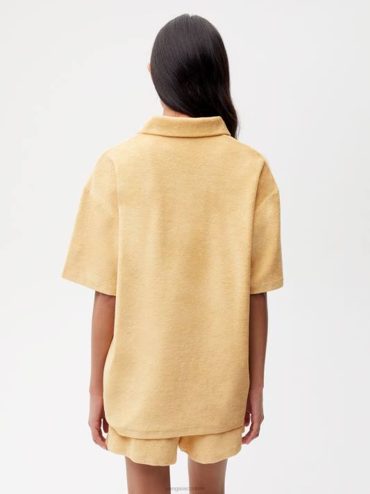 ručníkové polo tričko R6FH401 tmavý písek oblečení Pangaia ženy