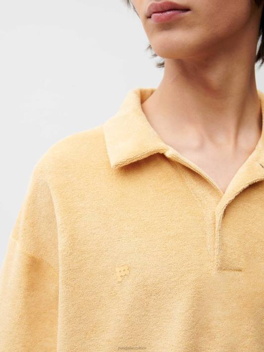 ručníkové polo tričko R6FH401 tmavý písek oblečení Pangaia ženy