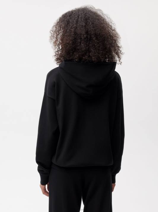 mikina s kapucí z organické bavlny R6FH53 Černá oblečení Pangaia ženy