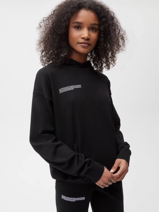 mikina s kapucí z organické bavlny R6FH53 Černá oblečení Pangaia ženy