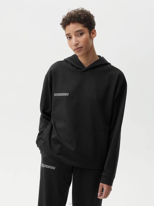 top společenského oblečení z organické bavlny s c-vláknem R6FH66 Černá oblečení Pangaia ženy