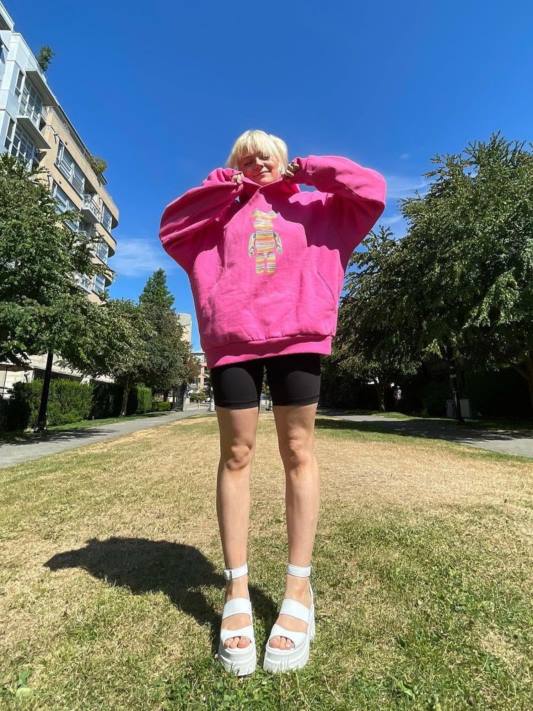 x mikina z recyklované bavlny haroshi be@rbrick R6FH72 plameňák růžový oblečení Pangaia ženy