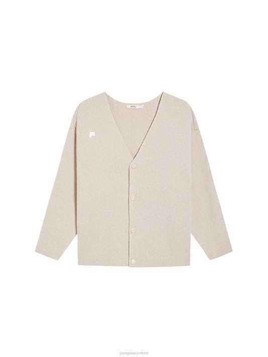 recyklovaný kašmírový kardigan R6FH103 ovesné vločky oblečení Pangaia ženy