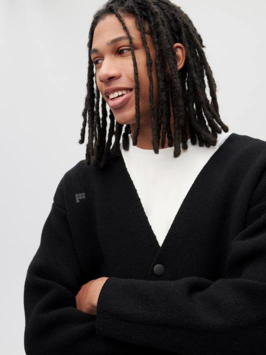 recyklovaný kašmírový kardigan R6FH84 Černá oblečení Pangaia ženy