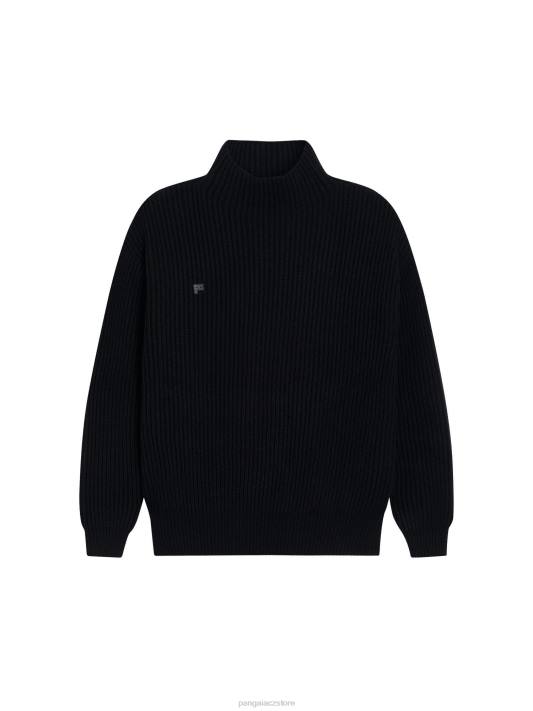 recyklovaný kašmírový trychtýř - svetr za krk R6FH101 Černá oblečení Pangaia ženy