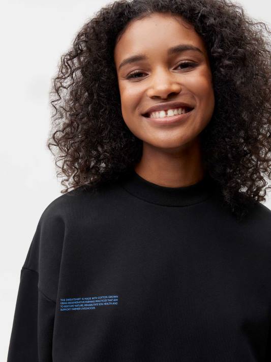 v konverzní bavlněné mikině R6FH109 Černá oblečení Pangaia ženy