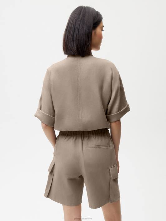 Cargo šortky ze směsi organické bavlny R6FH233 houba oblečení Pangaia ženy