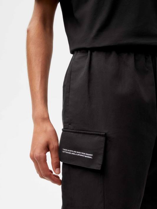 Cargo šortky ze směsi organické bavlny R6FH266 Černá oblečení Pangaia ženy