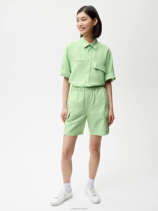Cargo šortky ze směsi organické bavlny R6FH268 pistácie oblečení Pangaia ženy