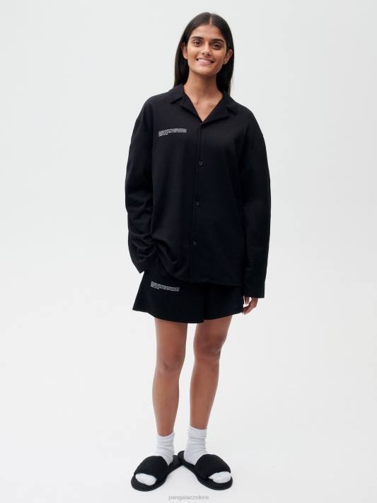 Volné kraťasy pyžama z organické bavlny s c-vláknem R6FH237 Černá oblečení Pangaia ženy