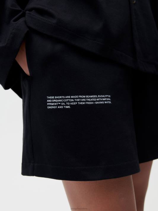 Volné kraťasy pyžama z organické bavlny s c-vláknem R6FH237 Černá oblečení Pangaia ženy