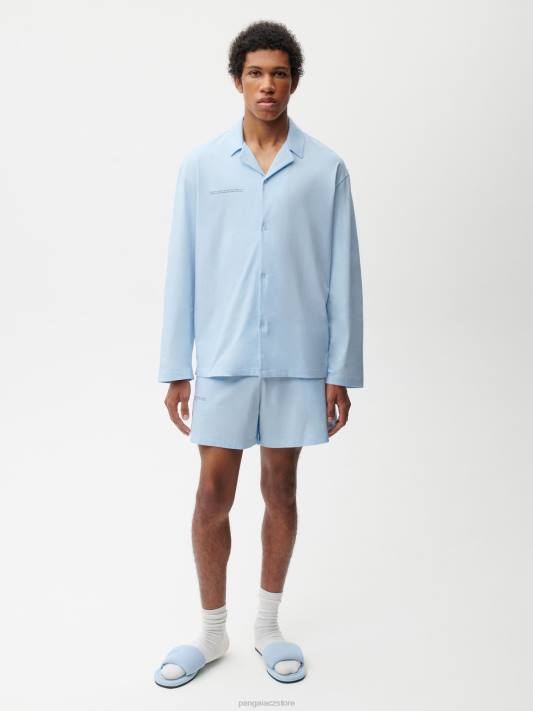 Volné šortky z pyžama z organické bavlny R6FH436 měsíční kámen modrý oblečení Pangaia ženy