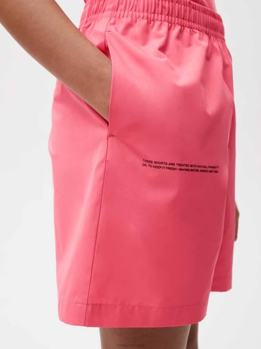 elastické šortky s popelínem z organické bavlny R6FH273 lotosově růžové oblečení Pangaia ženy